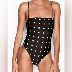NWT STONE FOX FREE PEOPLE SQUARE DOT SHANTI Swimsuit. Small